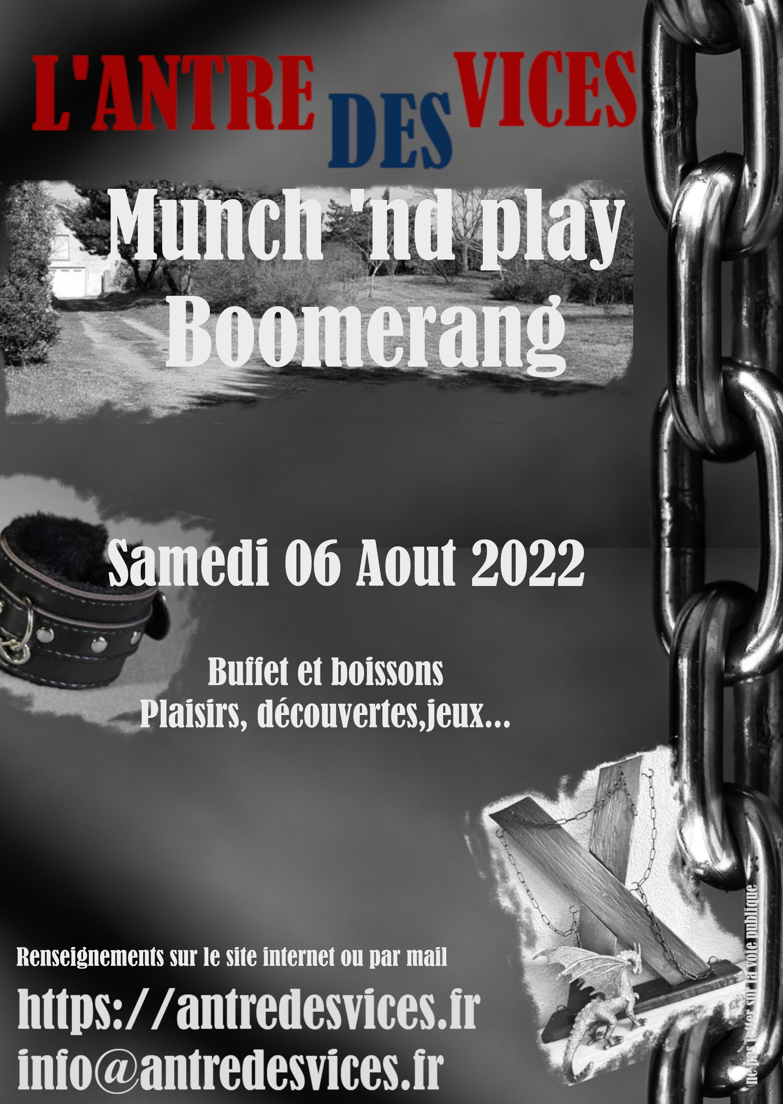 flyer boomerang à l'Antre Des Vices flyer boomerang à l'Antre Des Vices